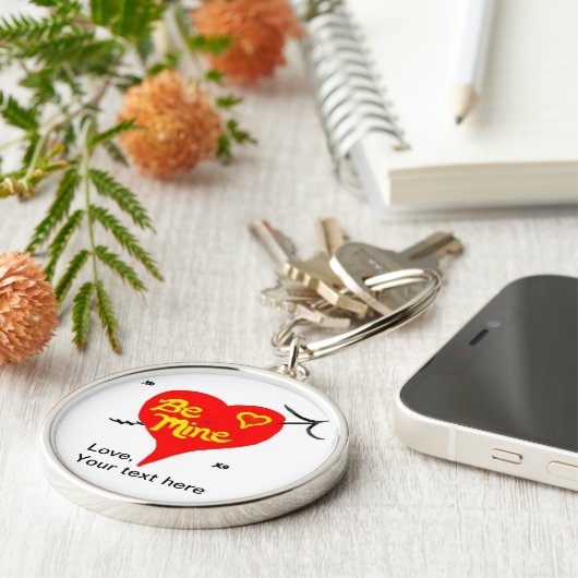 Wees mijn rode hart sleutelhanger (Zijkant)