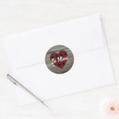 Wees mijn rode hart Valentijnsdag schuur hout Ronde Sticker (Envelop)