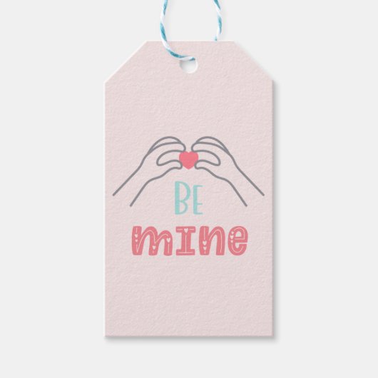 Wees mijn roze Valentijnsdag Cadeaulabel (Voorkant)