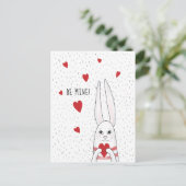 Wees mijn schattige konijntje feestdagenkaart (Staand voorkant)