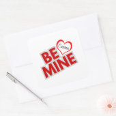 Wees mijn Schattigee hart Valentijnsdag Vierkante Sticker (Envelop)