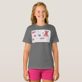 "Wees mijn sociale vlinder" Softball Girls T-shirt (Voorkant volledig)