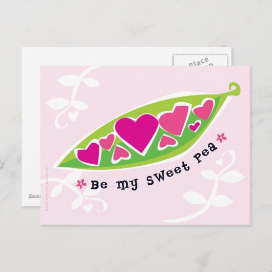 Wees mijn Sweet Pea Valentijn Briefkaart (Voorkant / Achterkant)