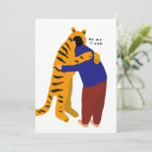 Wees mijn tijger feestdagenkaart (Staand voorkant)