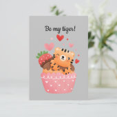 Wees mijn tijgertijgertijgervalentijn kaart (Staand voorkant)