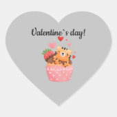 Wees mijn tijgertijgeruitnodiging voor valentijn hart sticker (Voorkant)