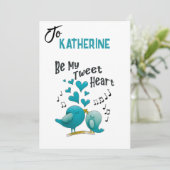 Wees mijn Twitter-hartkaart op maat van Valentijns Kaart (Staand voorkant)