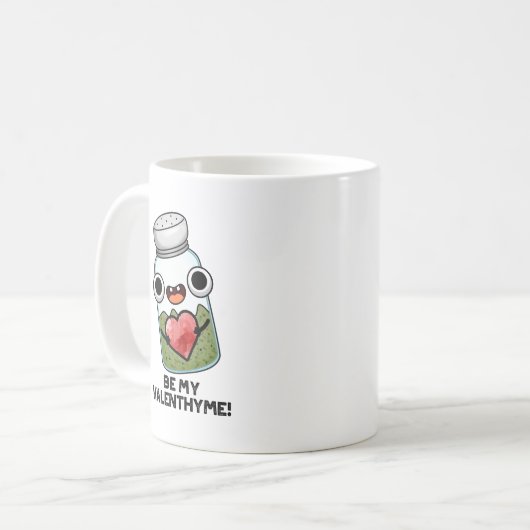 Wees mijn Valen-thyme Grappige Valentijn Pun Koffiemok (Voorkant links)