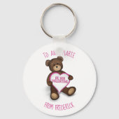 Wees mijn Valentijn, aangepaste verkuilde  Teddy B Sleutelhanger (Voorkant)