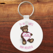 Wees mijn Valentijn, aangepaste verkuilde  Teddy B Sleutelhanger (Voorkant)