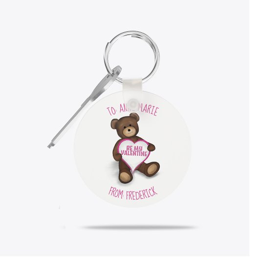 Wees mijn Valentijn, aangepaste verkuilde  Teddy B Sleutelhanger