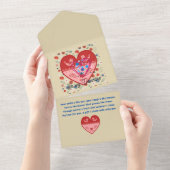 Wees mijn Valentijn All In One Uitnodiging (Afscheurbaar)
