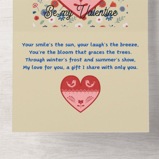 Wees mijn Valentijn All In One Uitnodiging (Binnenkant onderkant)