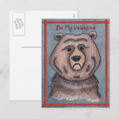 Wees mijn Valentijn Beer Briefkaart (Voorkant / Achterkant)
