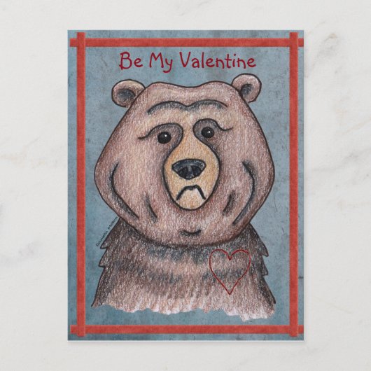 Wees mijn Valentijn Beer Briefkaart (Voorkant)