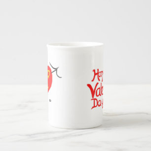 Wees mijn Valentijn Bone China Hart Beker Porselein Kop