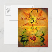 'Wees mijn Valentijn' briefkaart (Voorkant / Achterkant)