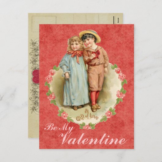 Wees mijn Valentijn  Briefkaart (Voorkant / Achterkant)