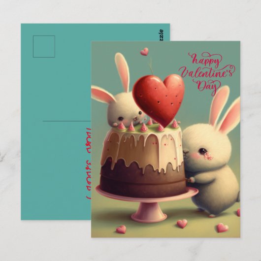 Wees mijn valentijn briefkaart (Voorkant / Achterkant)