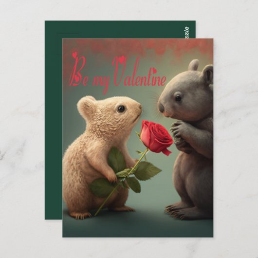 Wees mijn Valentijn Briefkaart (Voorkant / Achterkant)