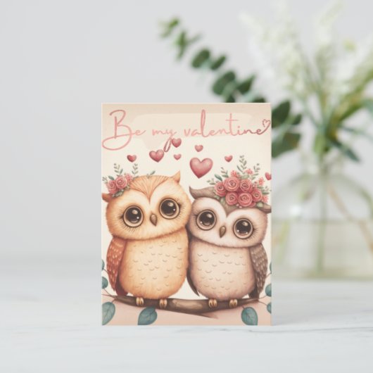 Wees mijn valentijn briefkaart (Staand voorkant)