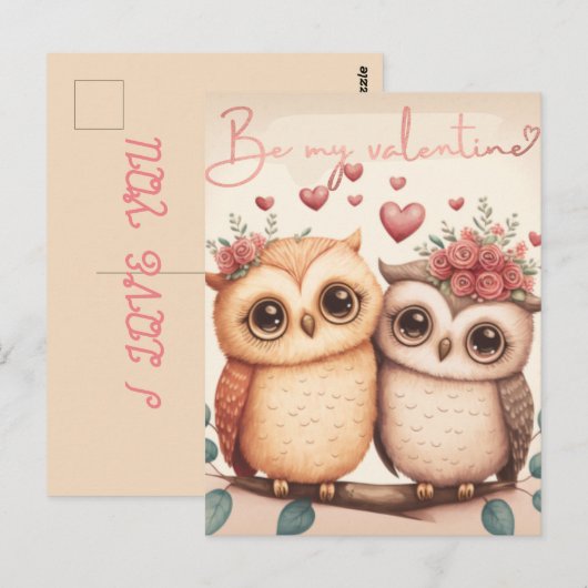 Wees mijn valentijn briefkaart (Voorkant / Achterkant)