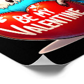 Wees mijn Valentijn Budgie Heart Poster (Hoek)