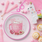 Wees mijn Valentijn Cacao, Koekjes en Snoepjes Papieren Bordje (Feest)