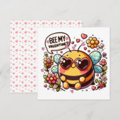 Wees mijn Valentijn? - Charmante Bij Valentijnsdag Feestdagenkaart (Voorkant / Achterkant)