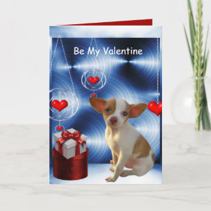 Wees mijn Valentijn Chihuahua Dog Love Hearts Feestdagen Kaart