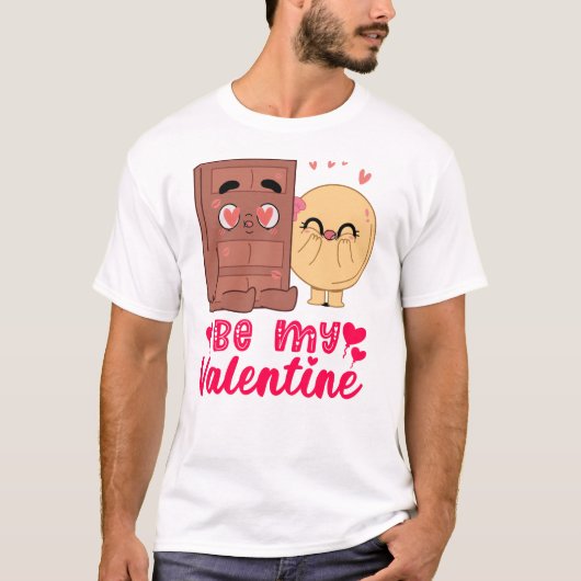 Wees mijn Valentijn Choco Pannenkoek matching kopp T-shirt (Voorkant)