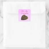 Wees Mijn Valentijn Chocolade Hart Vierkante Sticker (Tas)