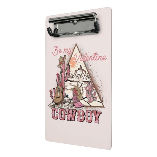 Wees mijn Valentijn Cowboy Mini Klembord (Angled2)