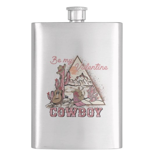 Wees mijn Valentijn Cowboy | Romantische Westerne Flacon (Voorkant)