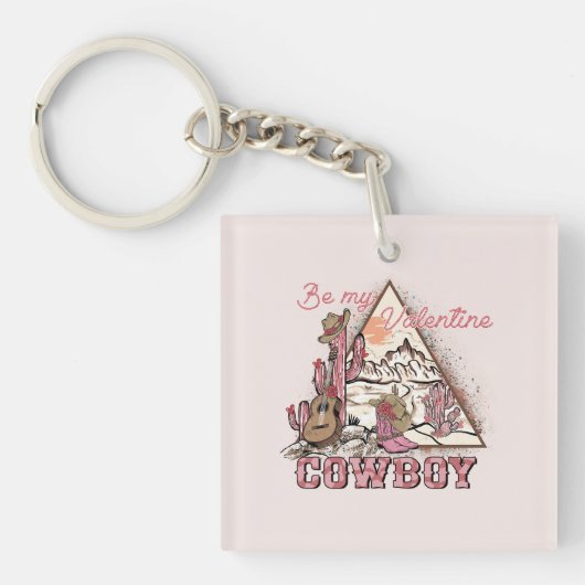 Wees mijn Valentijn Cowboy | Romantische Westerne Sleutelhanger (Voorkant)