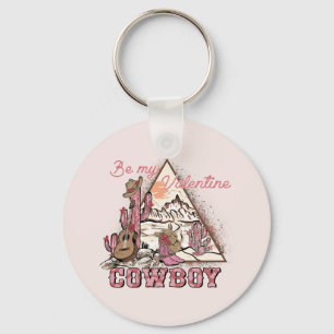 Wees mijn Valentijn Cowboy Sleutelhanger