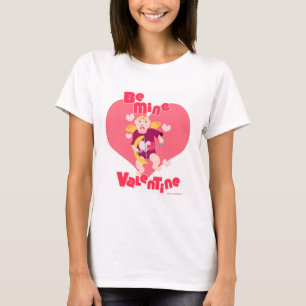 Wees mijn Valentijn Cupid Cartoon Love Slogan T-shirt