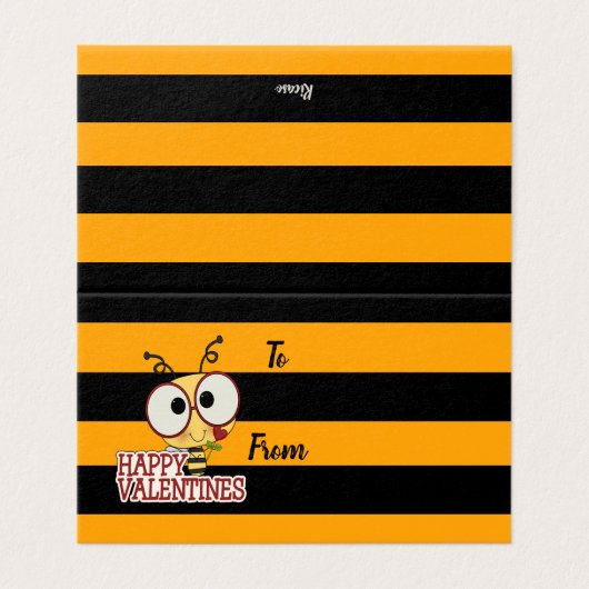 Wees mijn Valentijn Cute Bee Persoonlijk Kaart (Buitenkant ongevouwen)