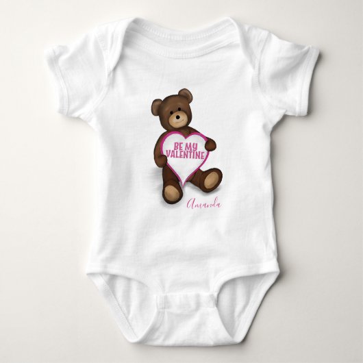 Wees mijn Valentijn Cute  Beer Stuffed Animal Romper (Voorkant)