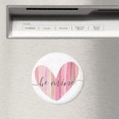 Wees mijn Valentijn Cute Pink Textured Heart Magne Magneet (Insitu (Vaatwasser))