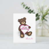 Wees mijn Valentijn Cute Teddy Bear en Heart Briefkaart (Staand voorkant)