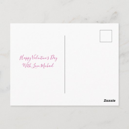 Wees mijn Valentijn Cute Teddy Bear en Heart Briefkaart (Achterkant)