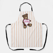 Wees mijn Valentijn Cute Teddy Bear en Heart Schort (Voorkant)