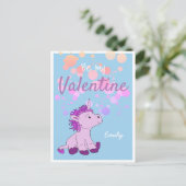 Wees mijn Valentijn Cute Unicorn Valentijn Day Feestdagenkaart (Staand voorkant)