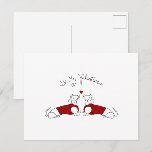 Wees mijn Valentijn Dachshund Briefkaart (Voorkant / Achterkant)