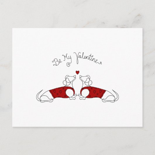 Wees mijn Valentijn Dachshund Briefkaart (Voorkant)