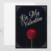 Wees mijn Valentijn - Donkere Rode Roos (Voorkant / Achterkant)
