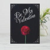 Wees mijn Valentijn - Donkere Rode Roos (Staand voorkant)