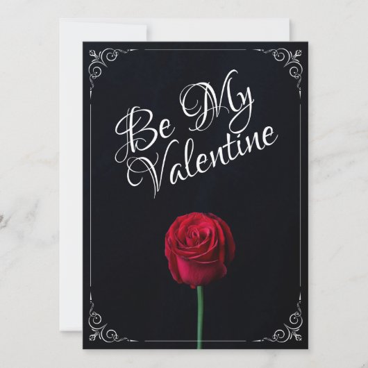 Wees mijn Valentijn - Donkere Rode Roos (Voorkant)