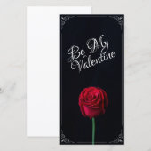 Wees mijn Valentijn - Donkere Rode Roos (Voorkant / Achterkant)